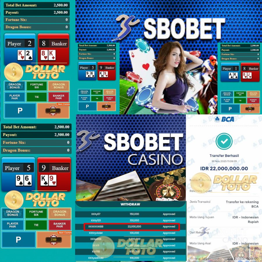 GACOR TERUS BOSKU, SBO CASINO KASIH CUAN SEBESAR 22 JT DI DOLLARTOTO!