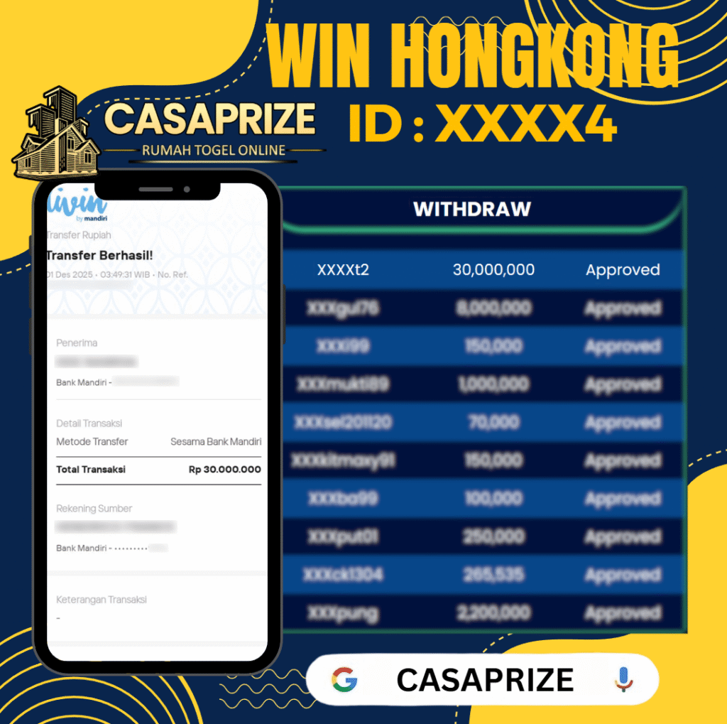 MEMBER CASAPRIZE JACKPOT DI PASARAN HONGKONG