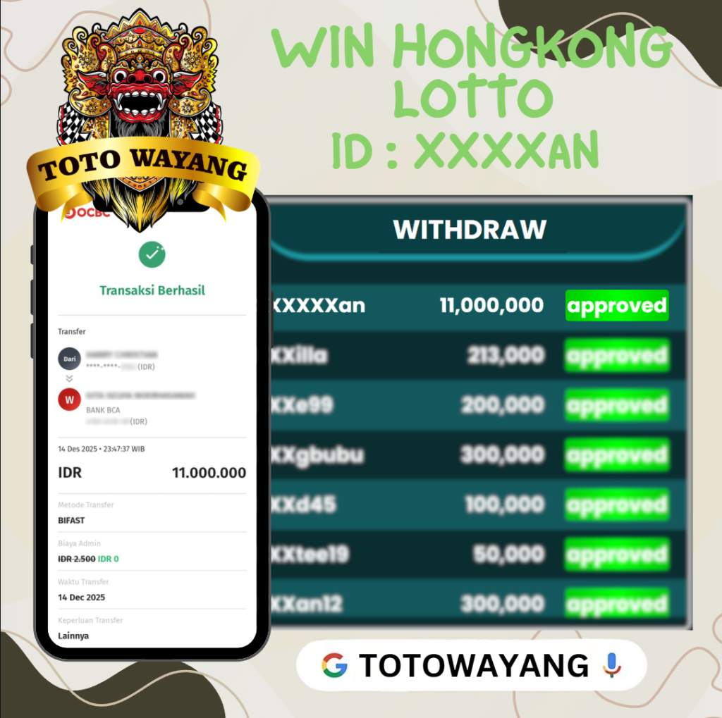 MEMBER TOTOWAYANG JACKPOT DI PASARAN HONGKONG LOTTO