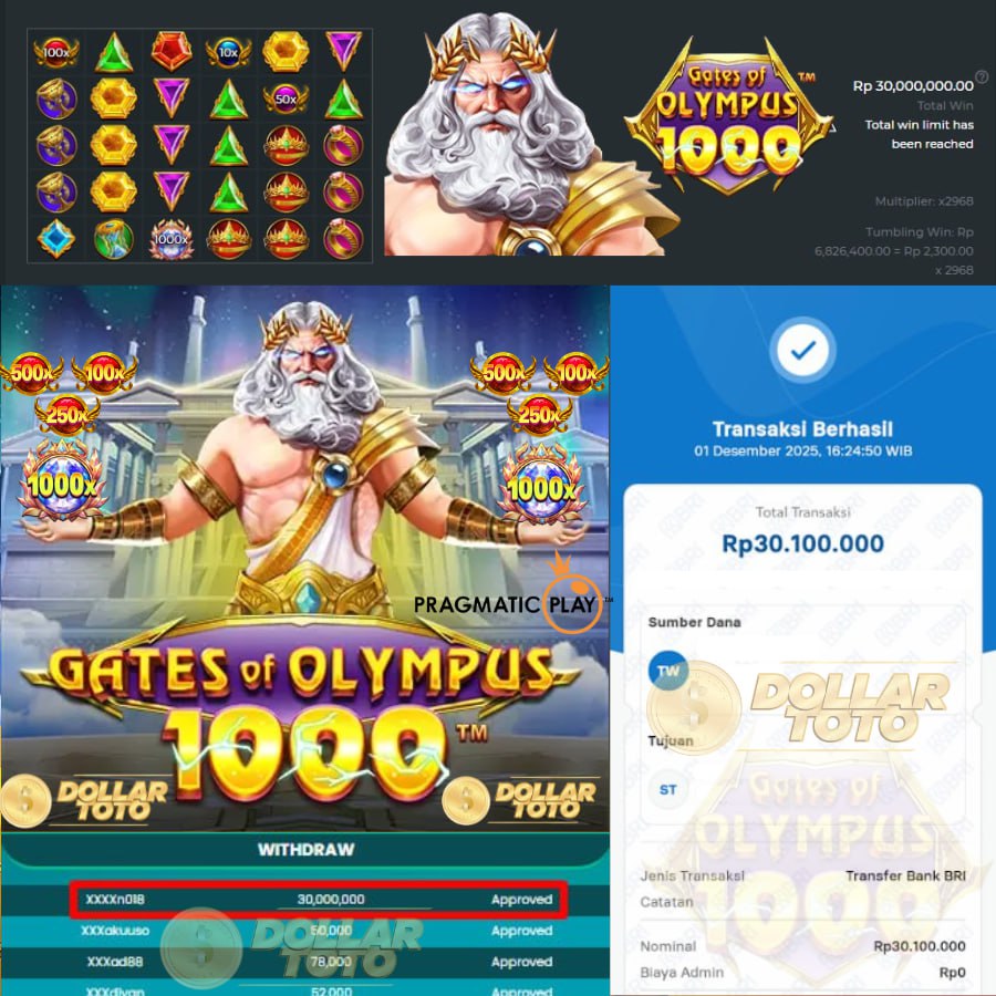 JOSS LAGI DI DOLLARTOTO SEBESAR 30 JT WIN DI GATES OF OLYMPUS 1000!