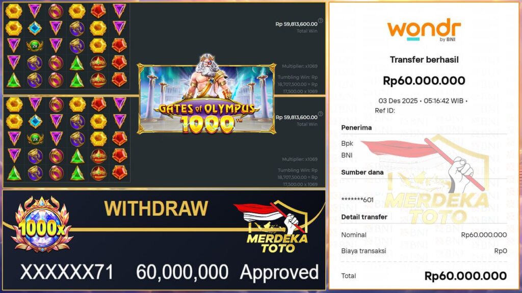 JOSSS!! BIG WIN DI MERDEKATOTO BOSKU! ZEUS EMANG GAK PERNAH BOSAN BAGI BAGI KEMENANGAN!!