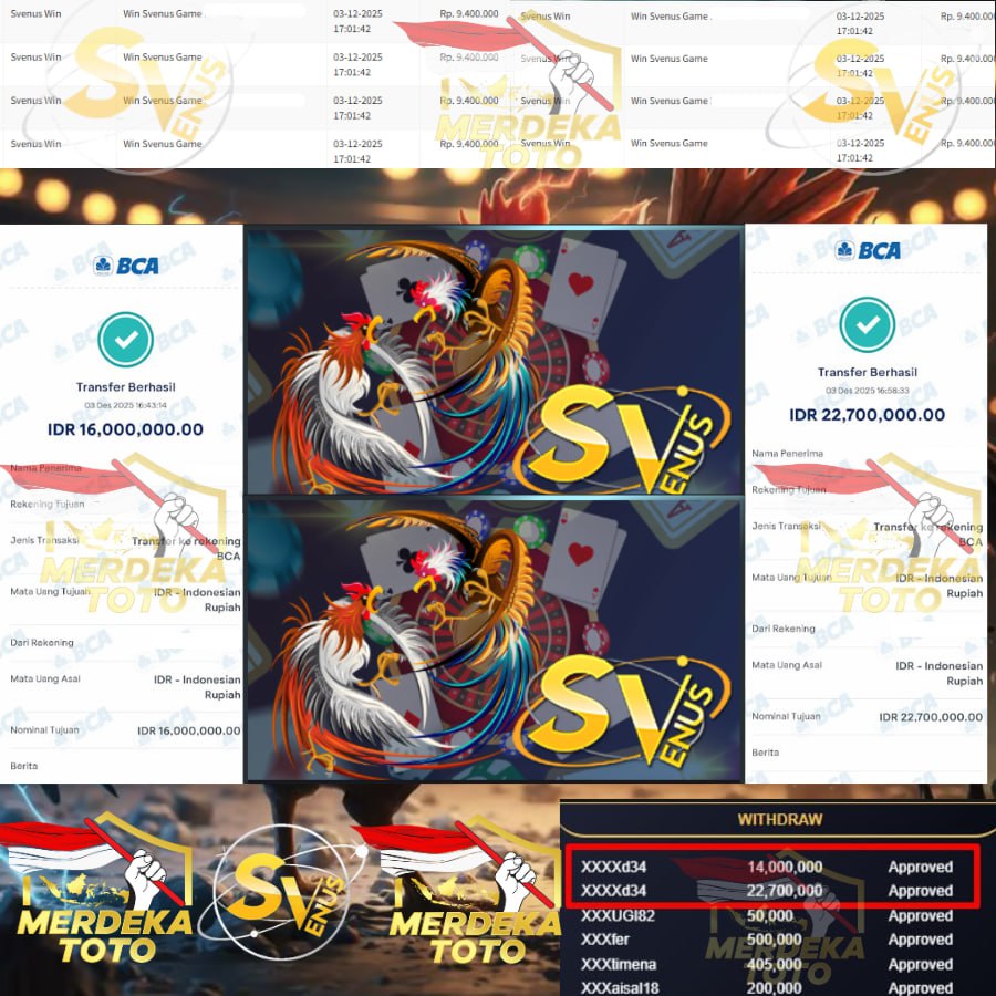 FANTASTIS WIN DARI SVENUS SEBESAR 38 JT DI MERDEKATOTO!