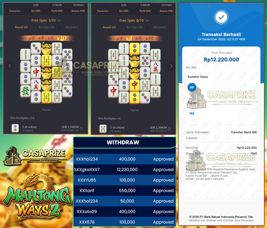 CASAPRIZE BAWA HOKI TERUS! MENANG LAGI 12 JUTA DI PGSOFT BOSKUU!!