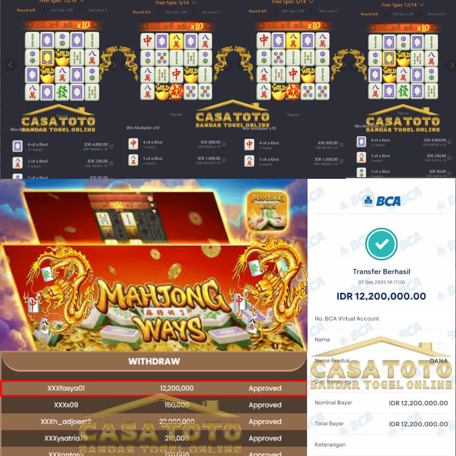 MAHJONG WAYS BERIKAN KEMENANGAN MANIS DI CASATOTO SEBESAR 12JT!
