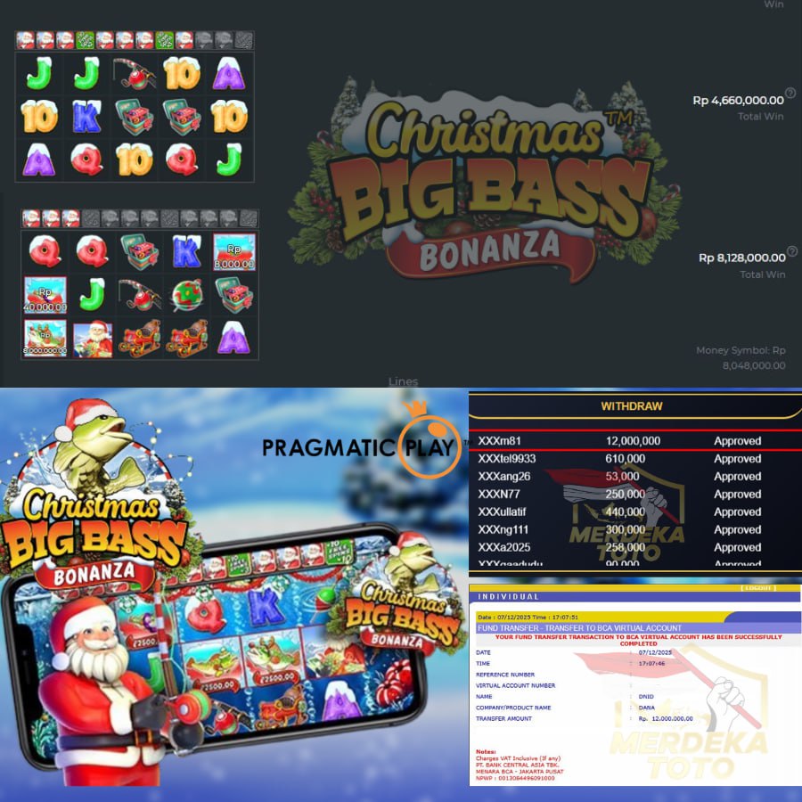 MENJELANG NATAL CHRISTMAS BIG BASS BONANZA BERIKAN KEMENANGAN SEBESAR 12 JT DI MERDEKATOTO!