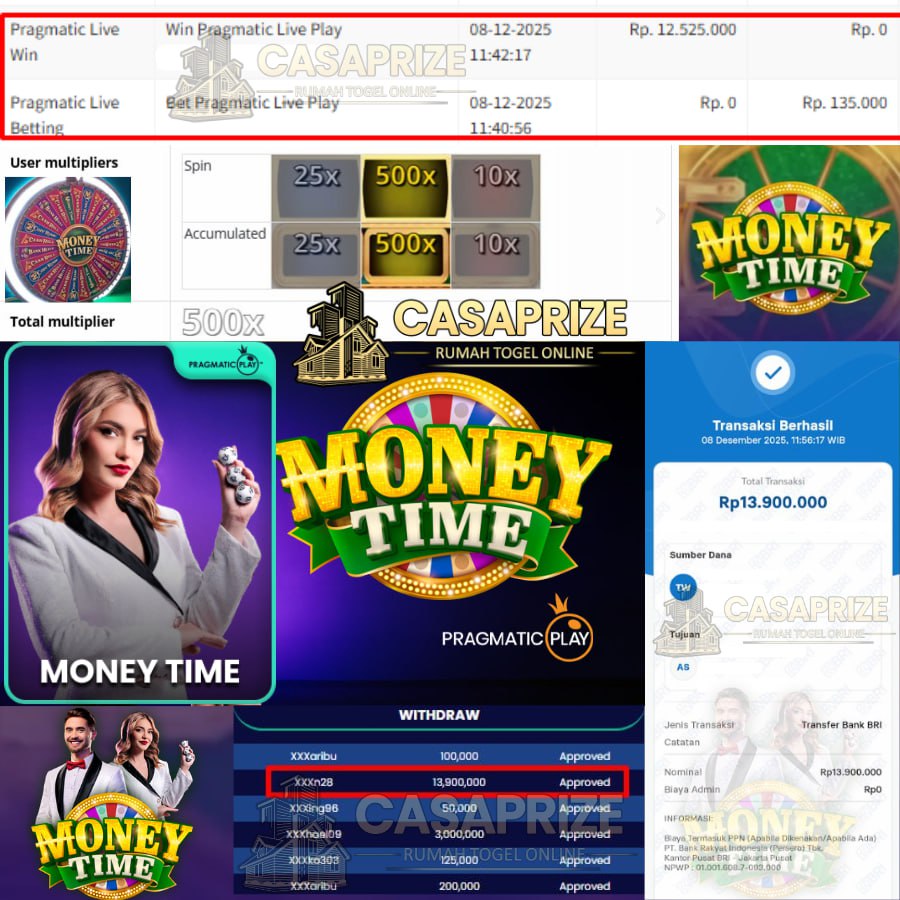 CASAPRIZE JOSS TERUS BERI KEMENANGAN SEBESAR 13 JT DI MONEY TIME!
