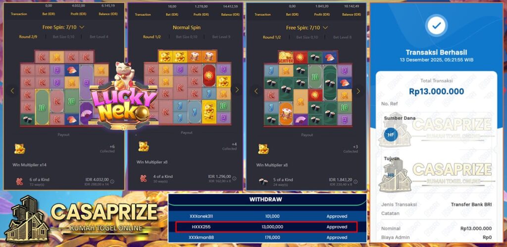 CASAPRIZE MEMANG JELAS CUAN NYA, WIN LAGI SEBESAR 13 JUTA BOSKU!!