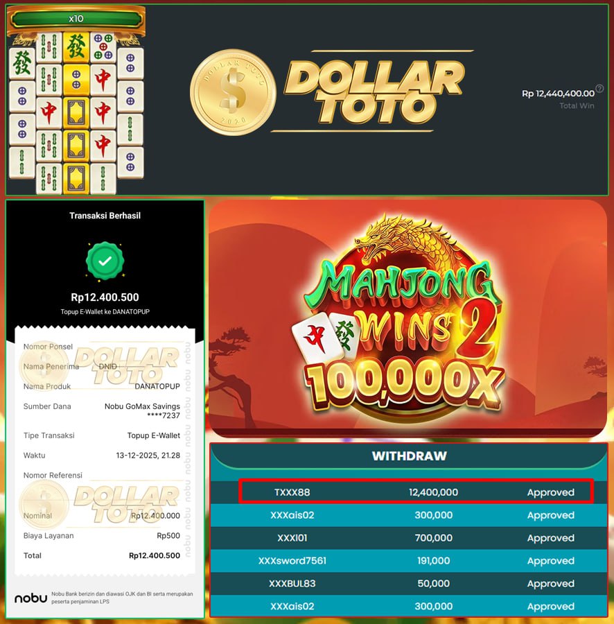 MAIN DI DOLLARTOTO SUDAH JELAS CUAN NYA, 12 JUTA LANGSUNG CAIR DARI PRAGMATIC!!