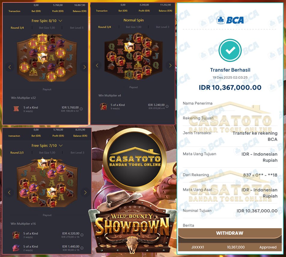 TEMBAKAN PENUH CUAN, SALDO LANGSUNG TUMPAH DI CASATOTO!!