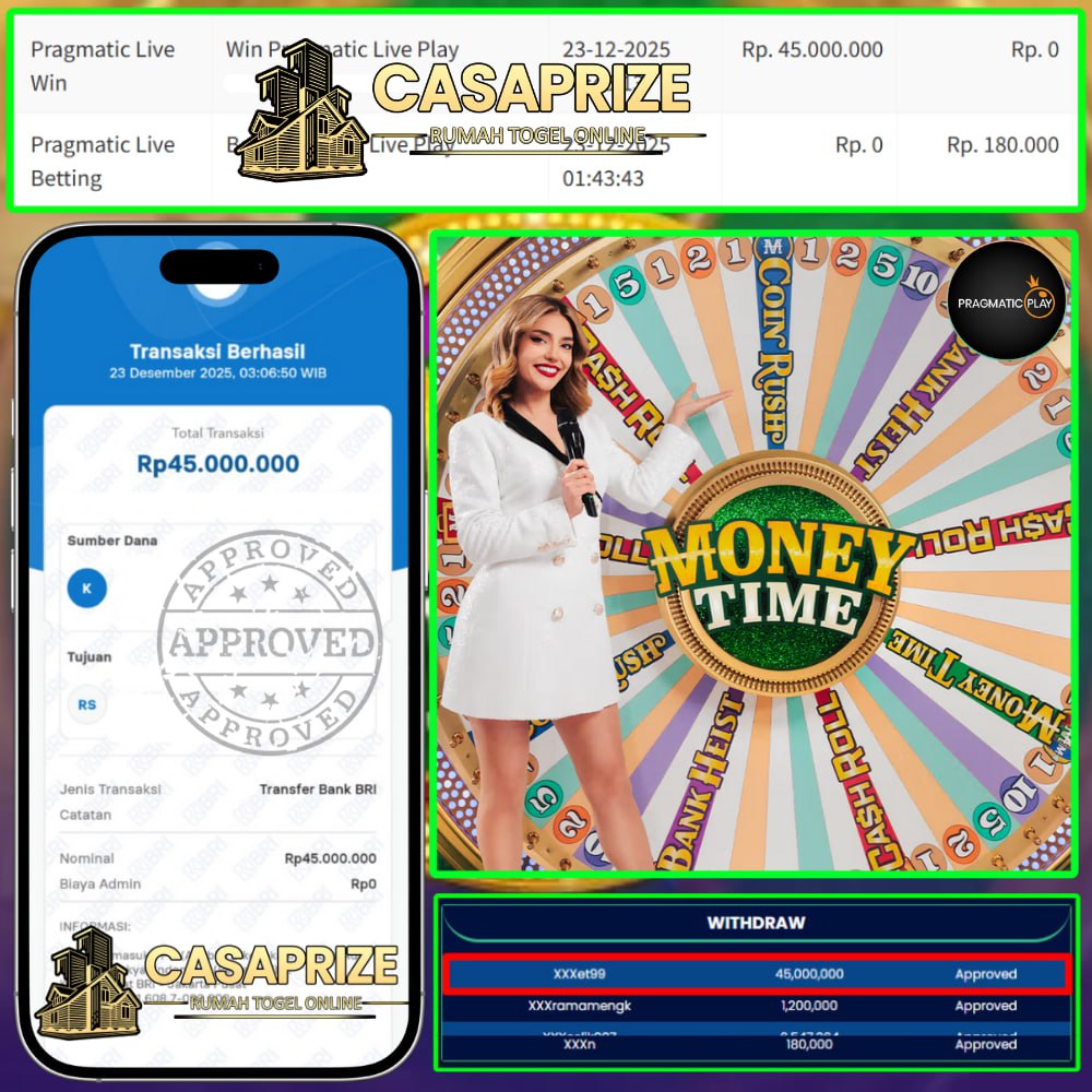 PUTARAN RODA CUAN YANG MELEDAK DI SITUS CASAPRIZE! 45JT LANGSUNG TERBANTAI!!