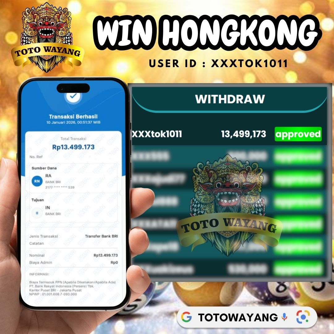 SELAMAT UNTUK MEMBER YANG JACKPOT PASARAN HONGKONG DI TOTOWAYANG
