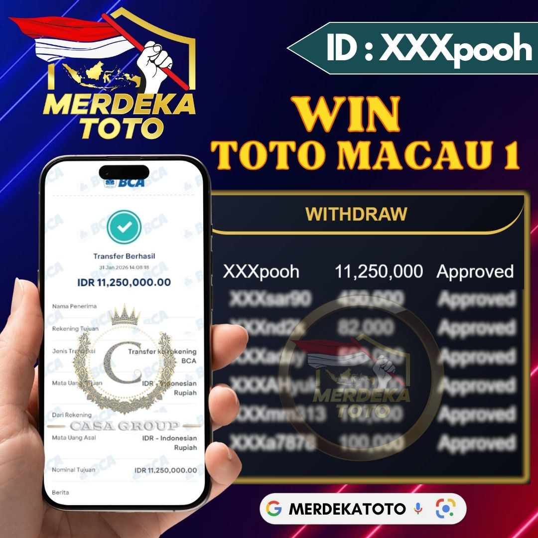 SELAMAT !! MEMBER MERDEKATOTO JACKPOT PAUS DI PASARAN TOTO MACAU 1 
