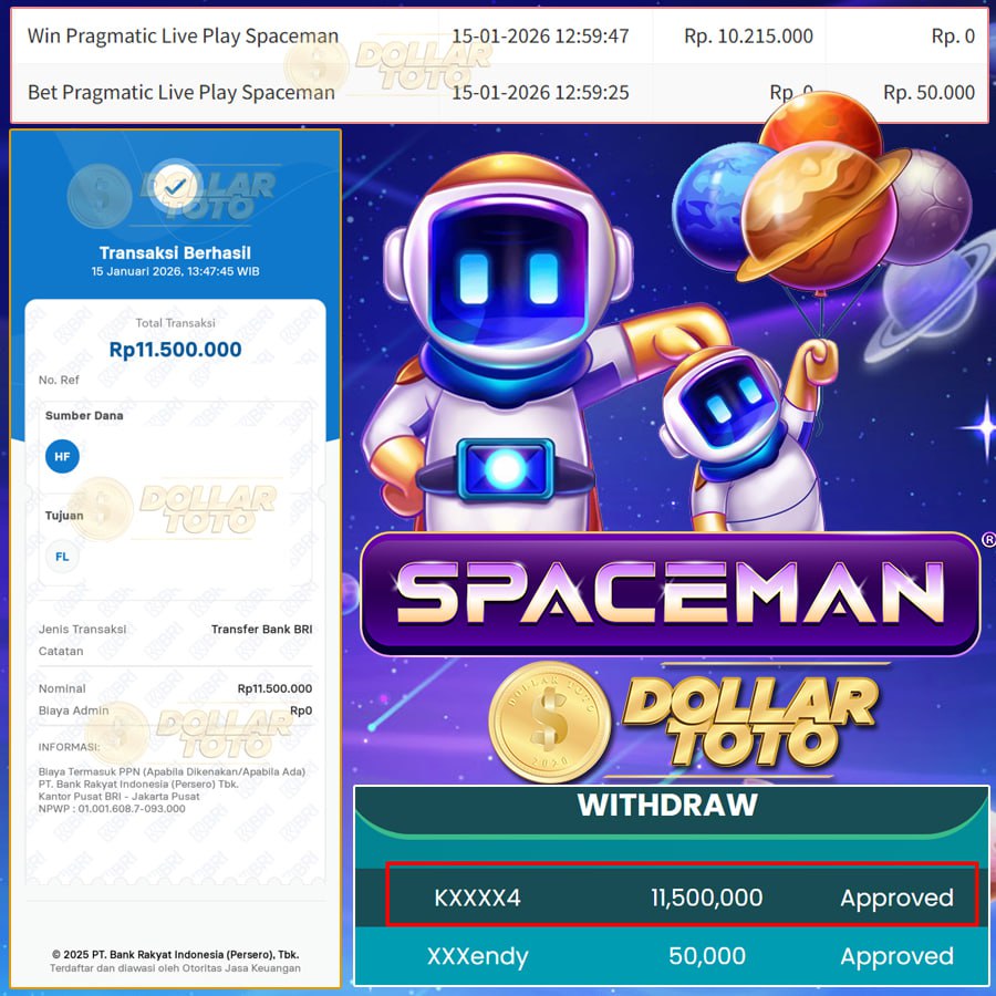 TERBANG TINGGI RAIH KEMENANGAN FANTASTIS DI SPACEMAN SEBESAR 11 JT DI DOLLARTOTO!