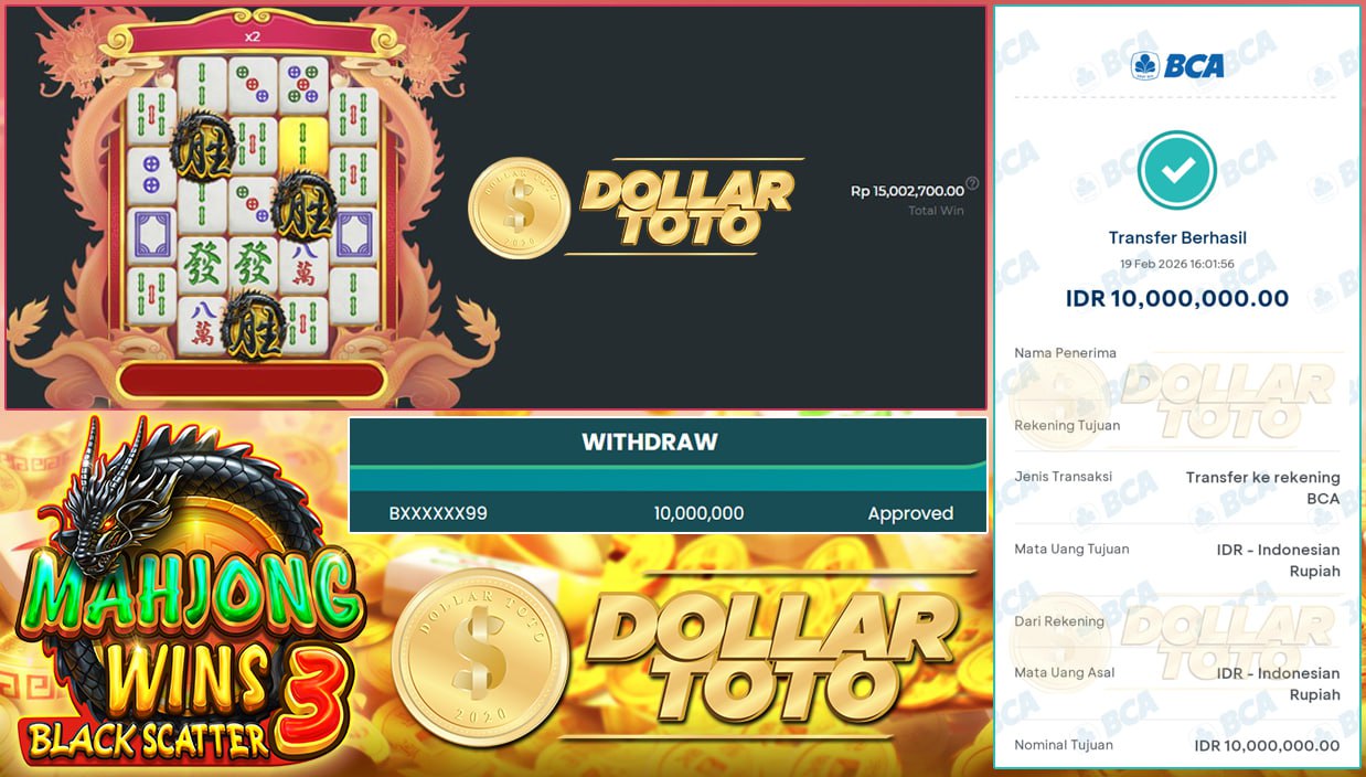 MAHJONG WINS 3 BLACK SCATTER LAGI GACOR DI DOLLARTOTO WIN 10JT  🀄