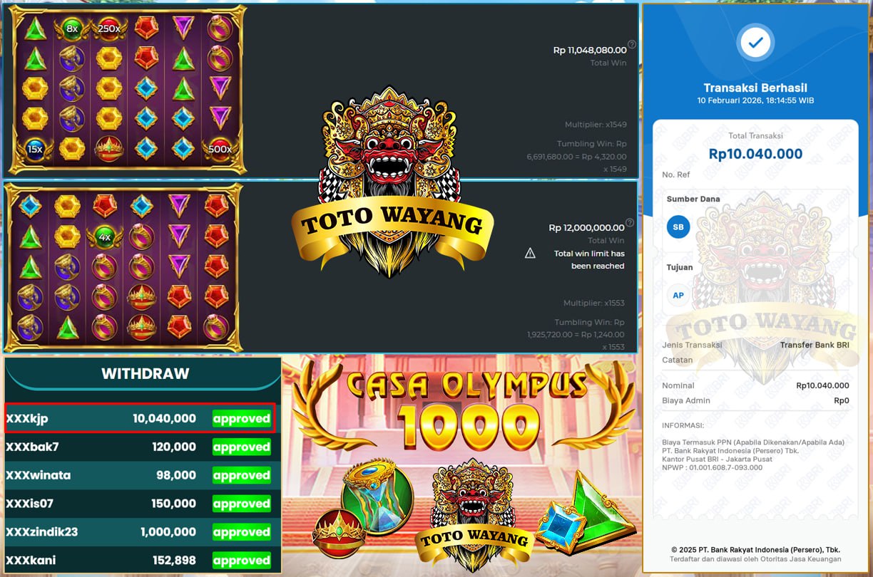 GGACOR TERUS DI CASA OLYMPUS 1000 TOTOWAYANG  