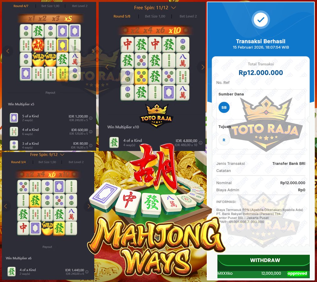 MANTAPP JP LAGI DI PG SOFT MAHYONG WAYS TOTORAJA SEBESAR 12 JT 