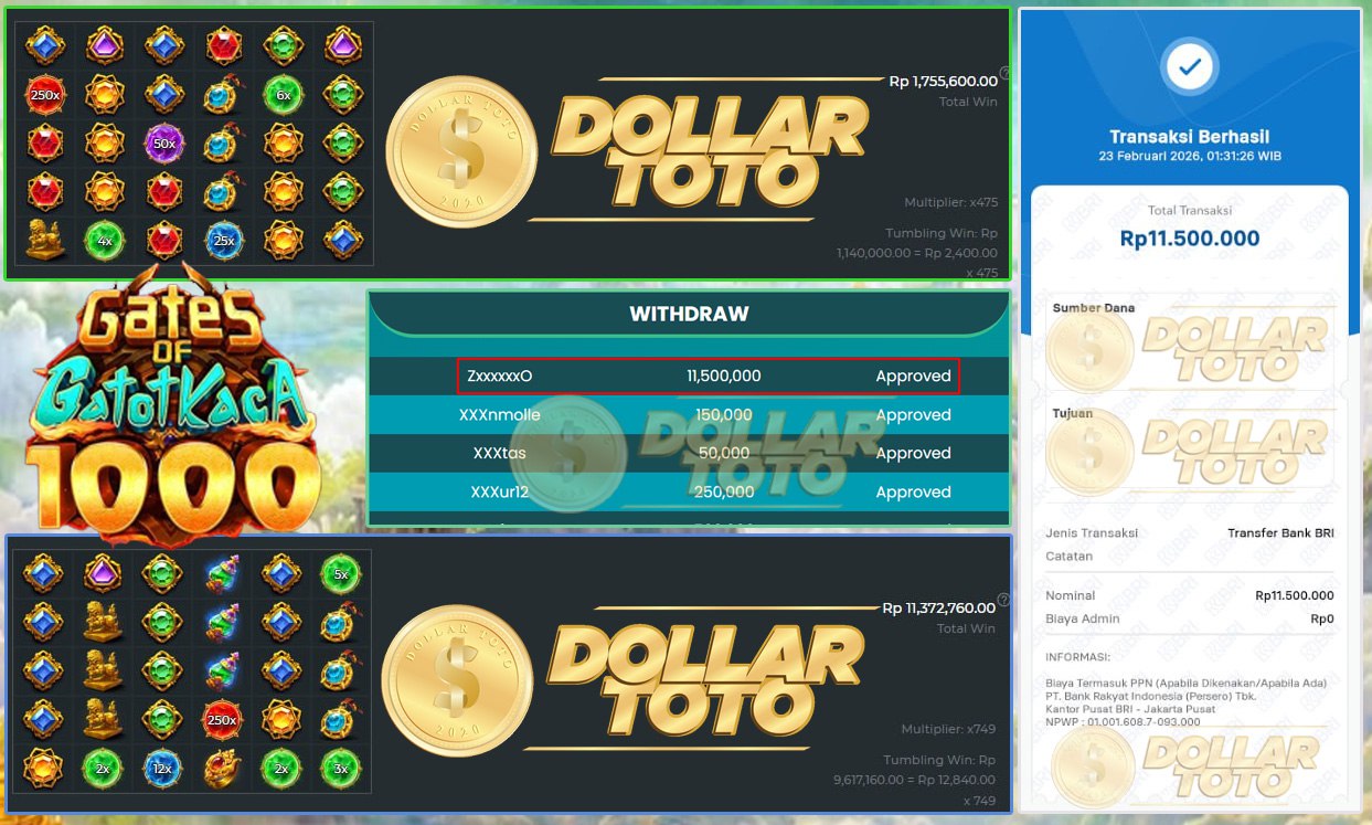 GEMPURAN CUAN LAGI-LAGI CAIR DI DOLLARTOTO!