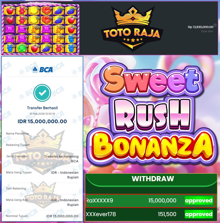 LAGI GACOR SWEET RUSH BONANZA TOTORAJA WIN 15JT LANGSUNG KE REKENING!! 