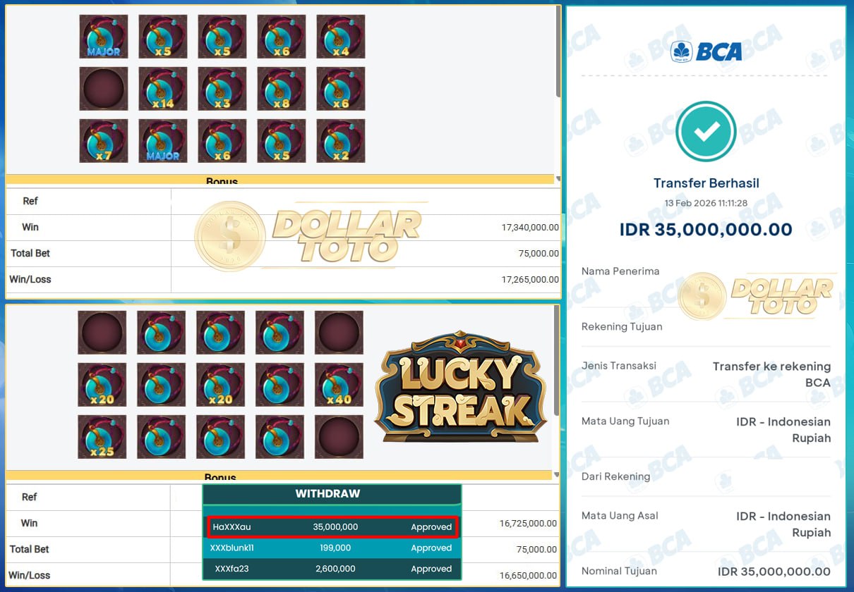 BIG WIN LAGI DI GAME LUCKY STREAK DOLLARTOTO JP 35 JT