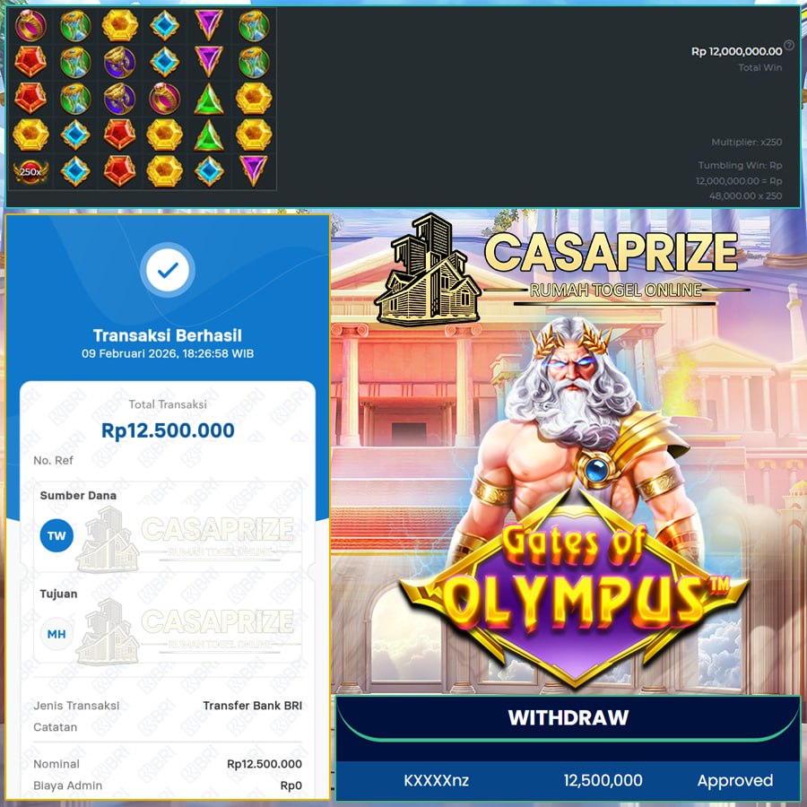 LEDAKAN PETIR ZEUS DI CASAPRIZE 12JTA BIKIN DOMPET TEBAL!!!  