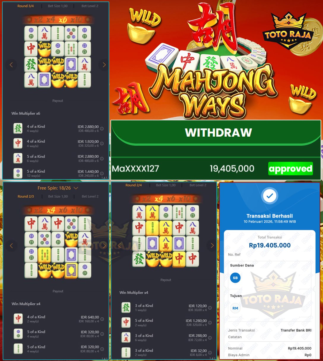 FANTASTIS JP LAGI 19JT DI MAHYONG WAYS TOTORAJA