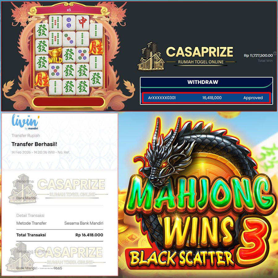 WIN DI MAHYONG BLACK SCATTER CASAPRIZE BAWA PULANG 16 JTAN !! 
