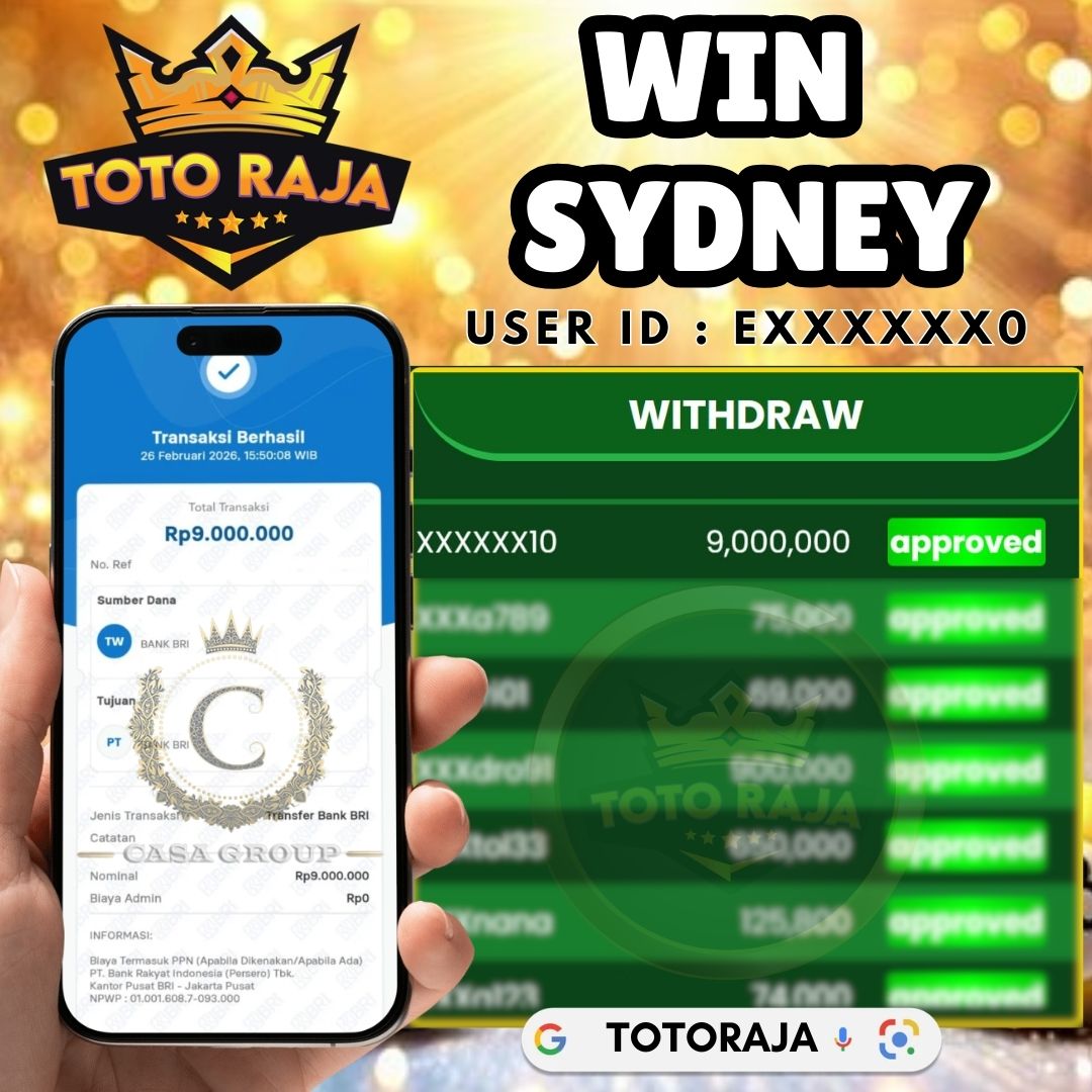 SELAMAT !! MEMBER TOTORAJA JACKPOT PAUS DI PASARAN SYDNEY