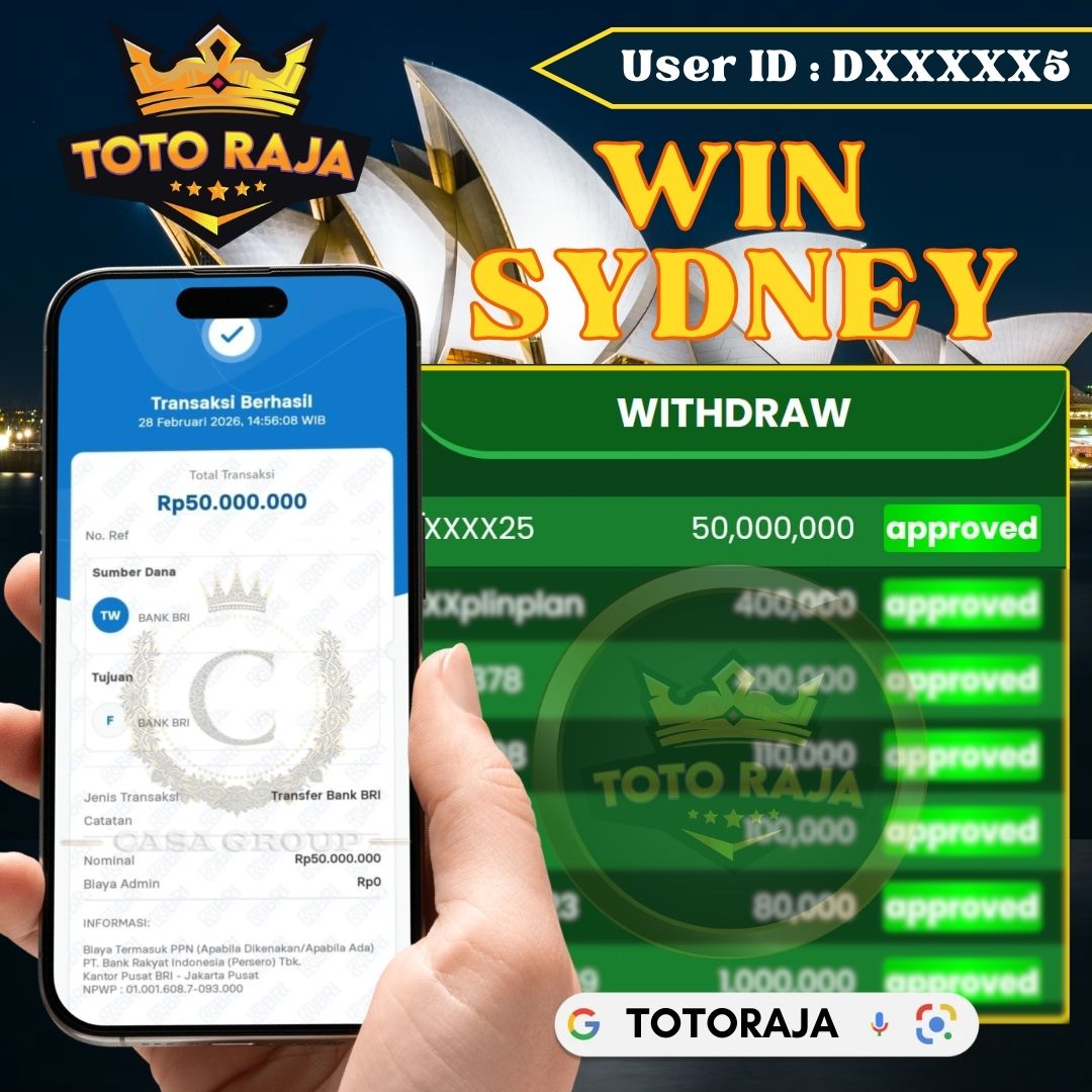MELEDAK !! SELAMAT MEMBER TOTORAJA JACKPOT PAUS DI PASARAN SYDNEY 