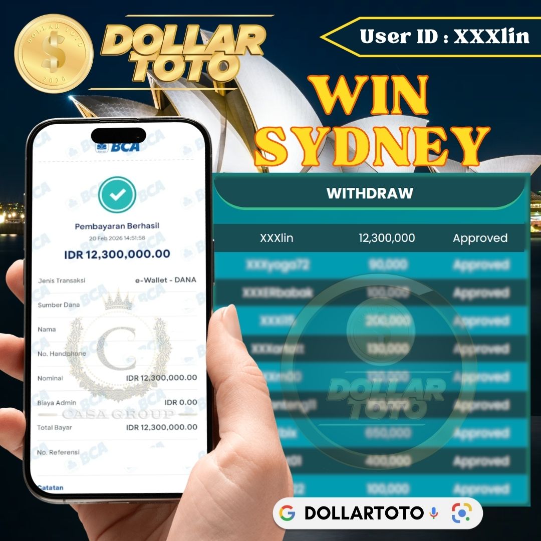 SELAMAT !! MEMBER DOLLARTOTO JACKPOT PAUS DI PASARAN SYDNEY 
