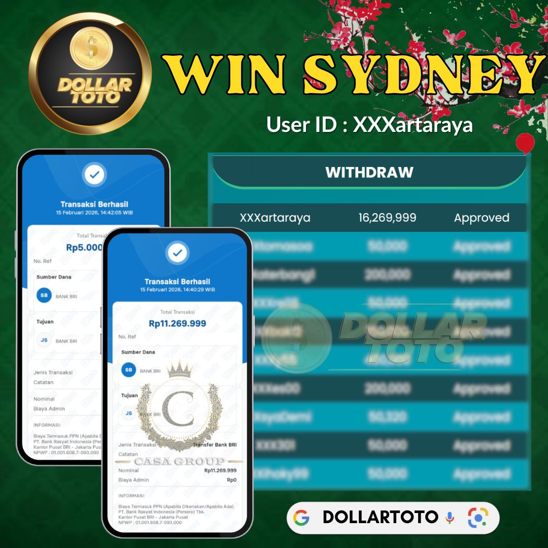 SELAMAT !! MEMBER DOLLARTOTO JACKPOT PAUS DI PASARAN SYDNEY