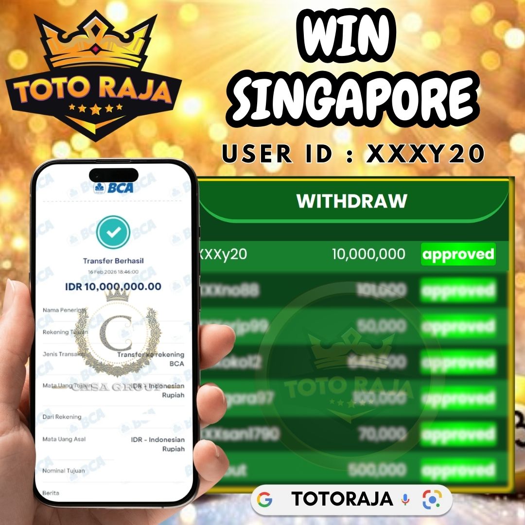 SELAMAT !! MEMBER TOTORAJA JACKPOT PAUS DI PASARAN SINGAPORE 