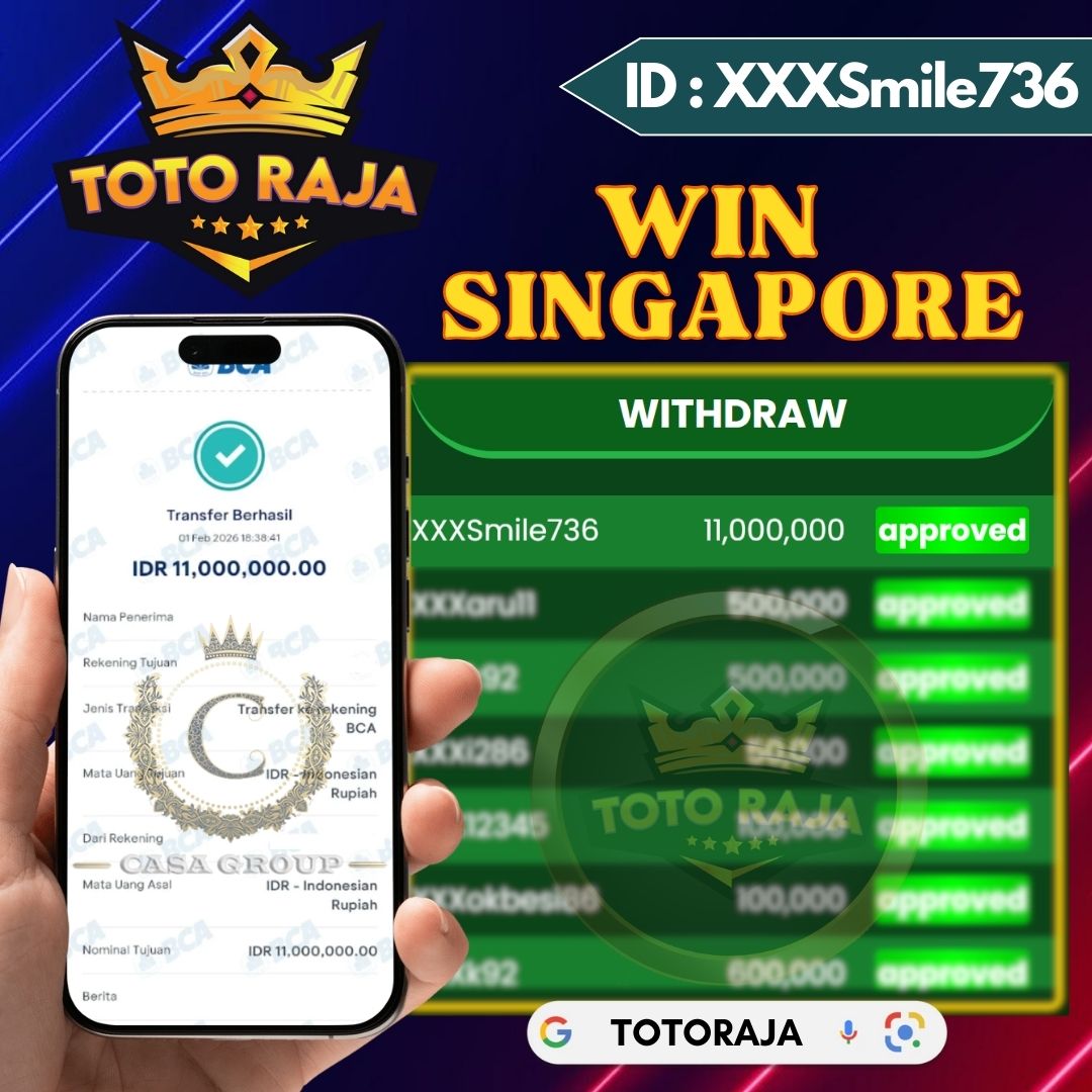 SELAMAT !! MEMBER TOTORAJA JACKPOT PAUS DI PASARAN SINGAPORE 