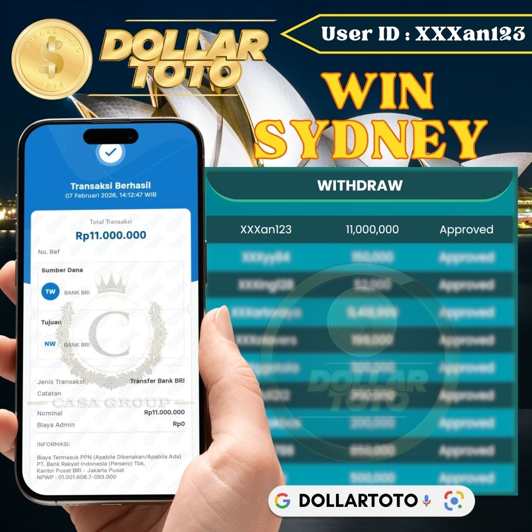 SELAMAT !! MEMBER DOLLARTOTO JACKPOT PAUS DI PASARAN SYDNEY   