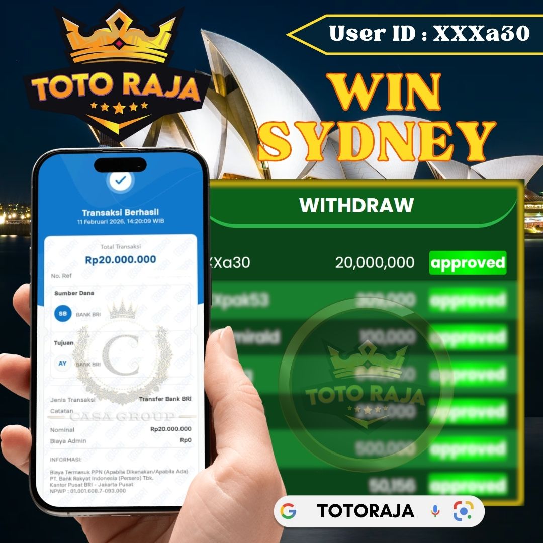 SELAMAT !! MEMBER TOTORAJA JACKPOT PAUS DI PASARAN SYDNEY  