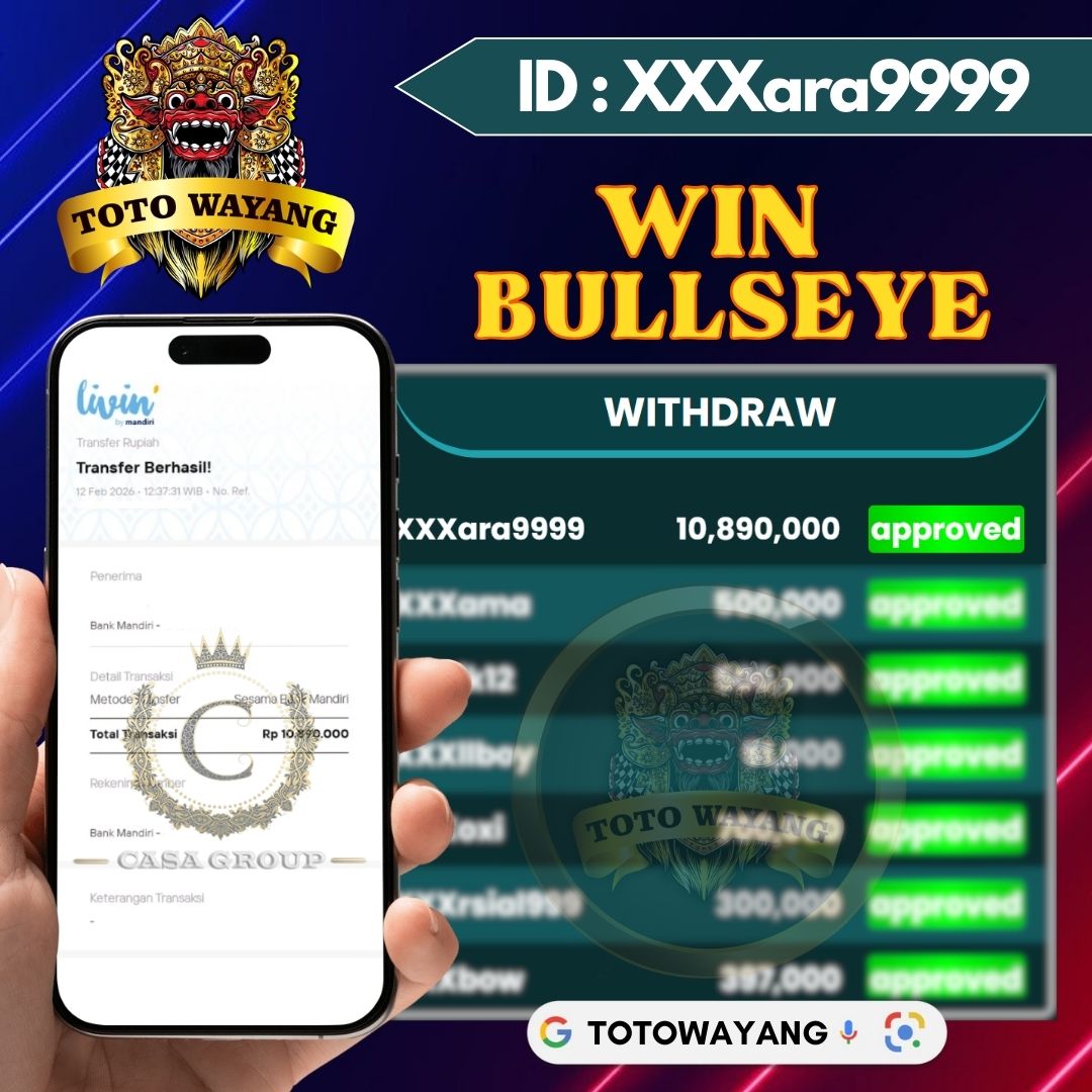 SELAMAT !! MEMBER TOTOWAYANG JACKPOT PAUS DI PASARAN BULLSEYE  