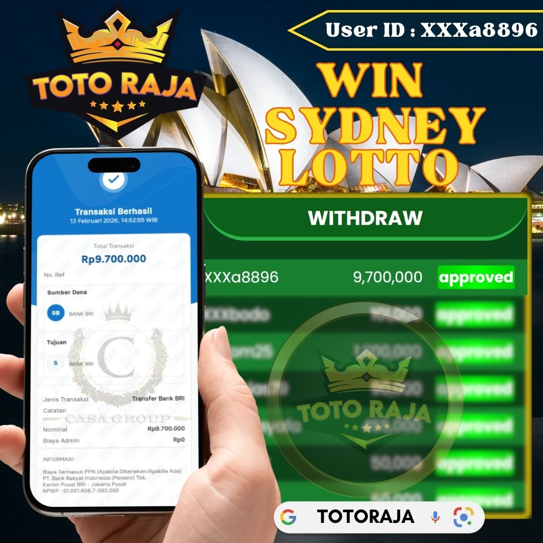 SELAMAT !! MEMBER TOTORAJA JACKPOT PAUS DI PASARAN SYDNEY LOTTO  