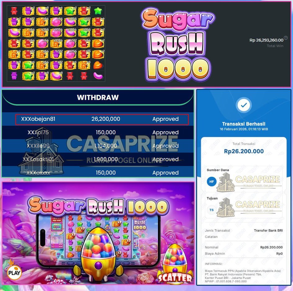 SUGAR RUSH MELEDAK CUAN GEDE AMBRUK DI CASAPRIZE!