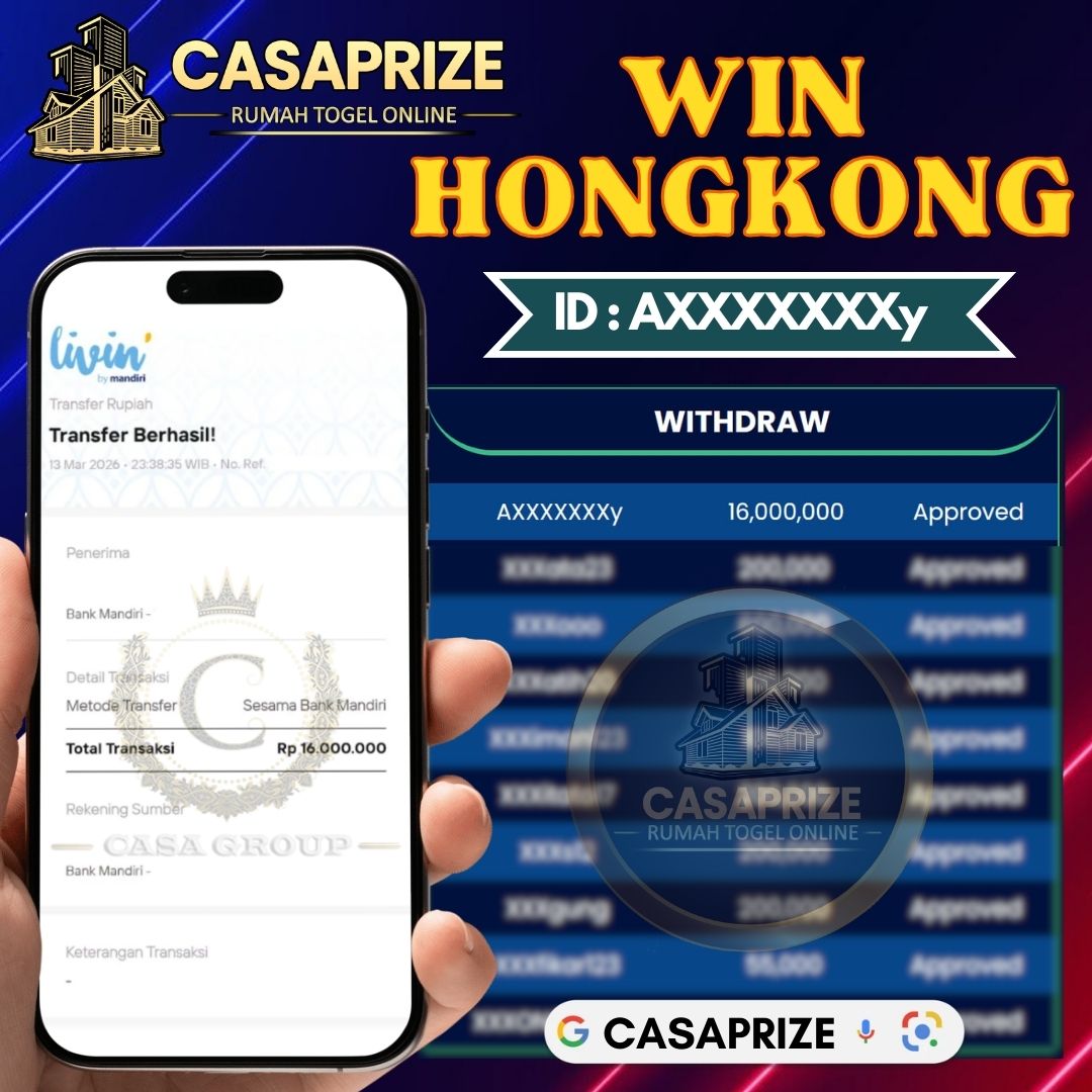 MELEDAK !! SELAMAT MEMBER CASAPRIZE JACKPOT PAUS DI PASARAN HONGKONG