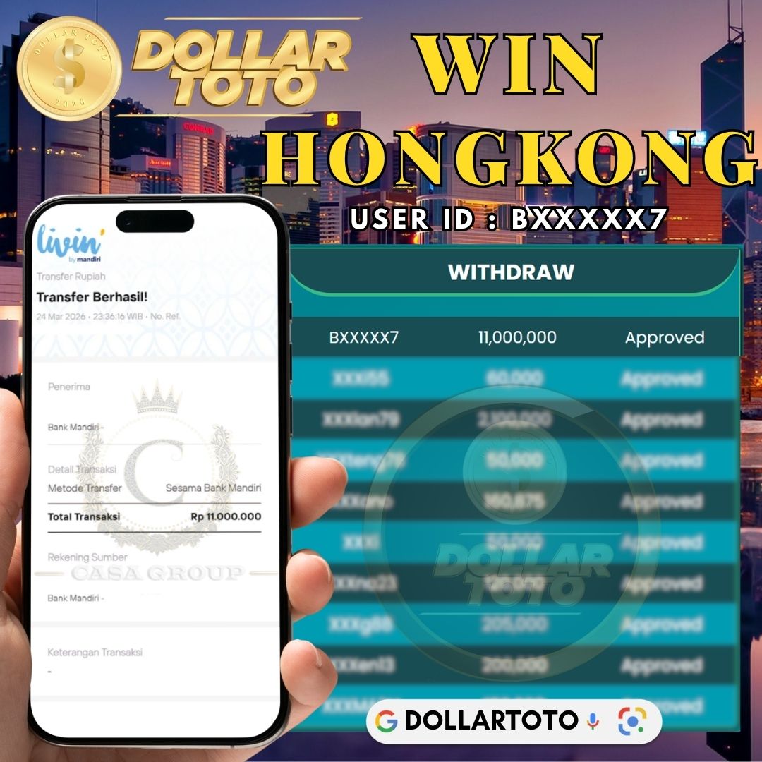 MELEDAK !! SELAMAT MEMBER DOLLARTOTO JACKPOT PAUS DI PASARAN HONGKONG