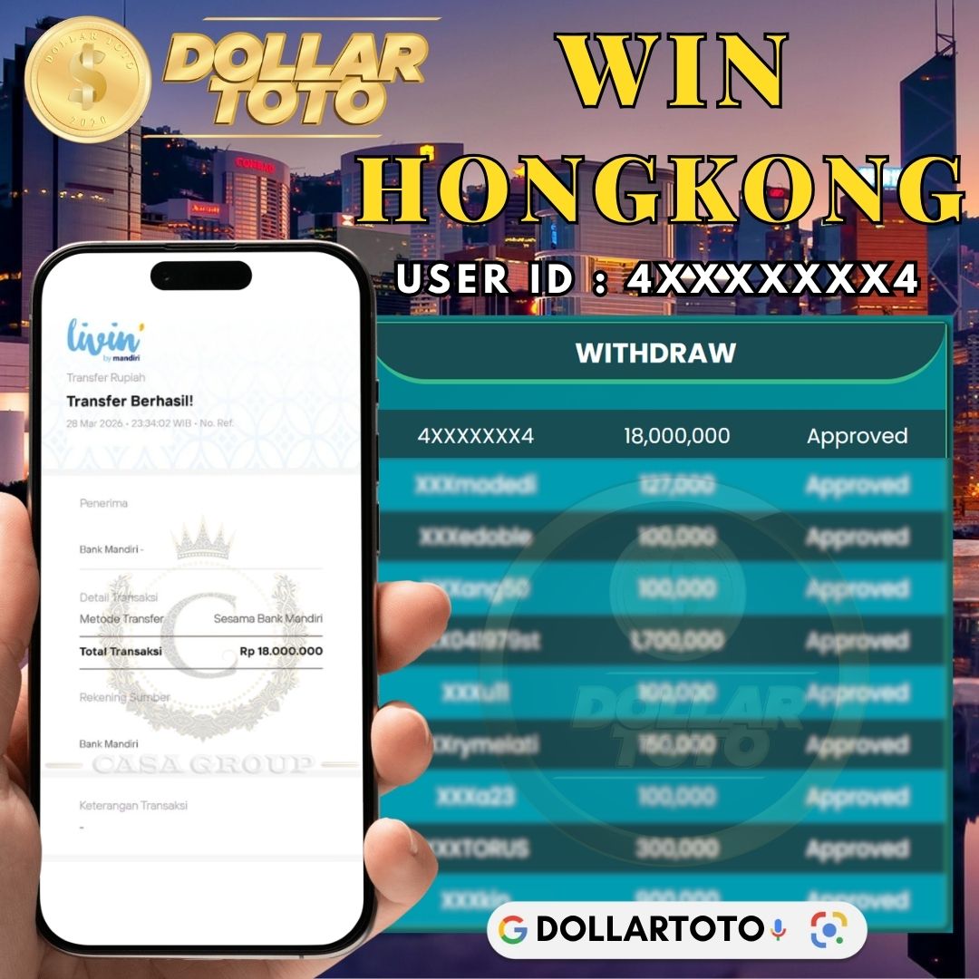 MELEDAK !! SELAMAT MEMBER DOLLARTOTO JACKPOT PAUS DI PASARAN HONGKONG