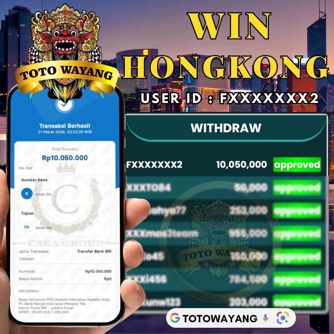 MELEDAK !! SELAMAT MEMBER TOTOWAYANG JACKPOT PAUS DI PASARAN HONGKONG