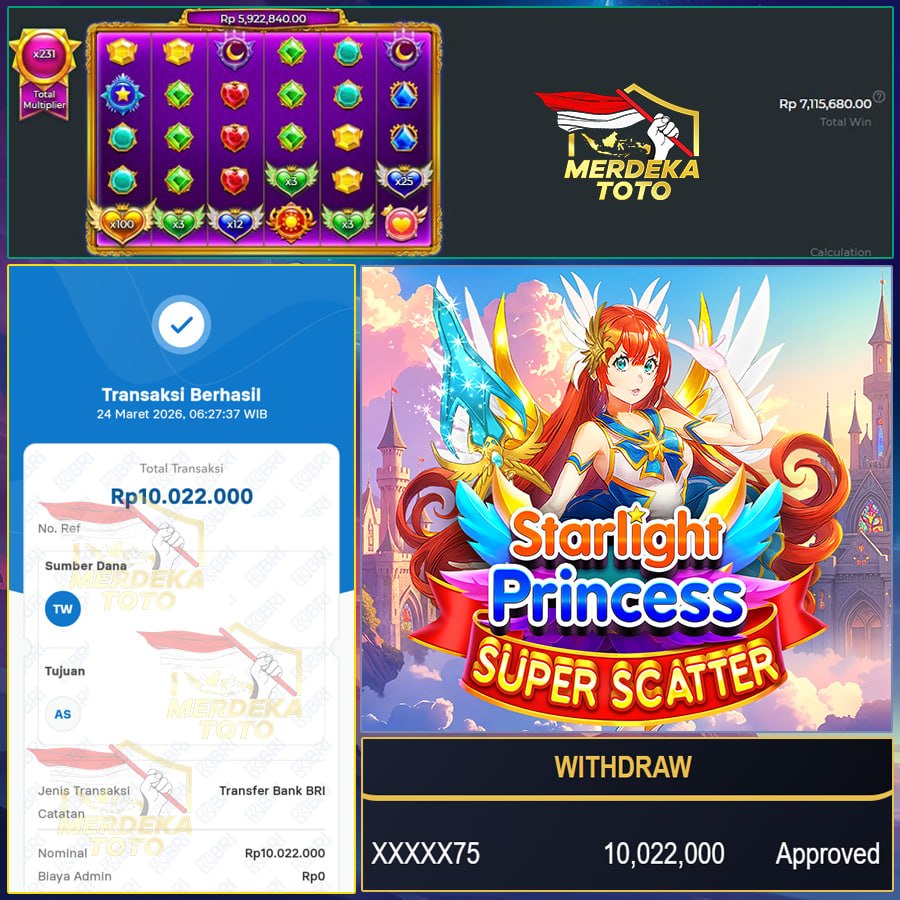 PANCARAN JACKPOT BERSINAR DARI SI CANTIK STARLIGHT PRINCESS!!