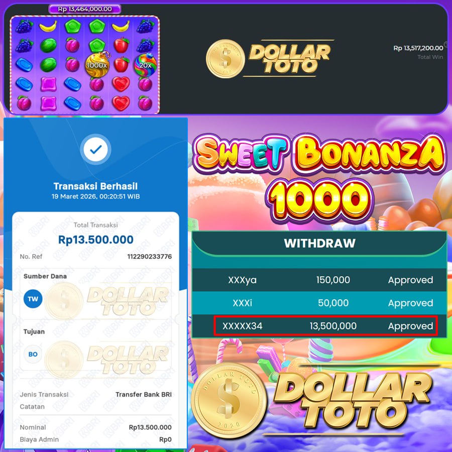 SELAMAT UNTUK MEMBER DOLLARTOTO YANG TEMBUS JACKPOT DI PRAGMATIC SLOT!!