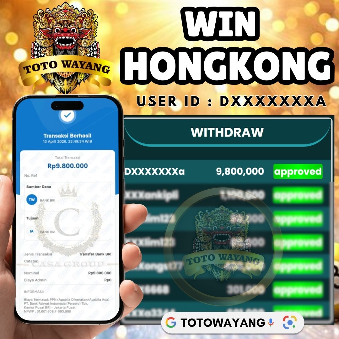 MELEDAK !! SELAMAT MEMBER TOTOWAYANG JACKPOT PAUS DI PASARAN HONGKONG