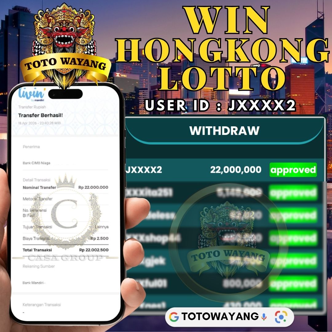 MELEDAK !! SELAMAT MEMBER TOTOWAYANG JACKPOT PAUS DI PASARAN HONGKONG LOTTO