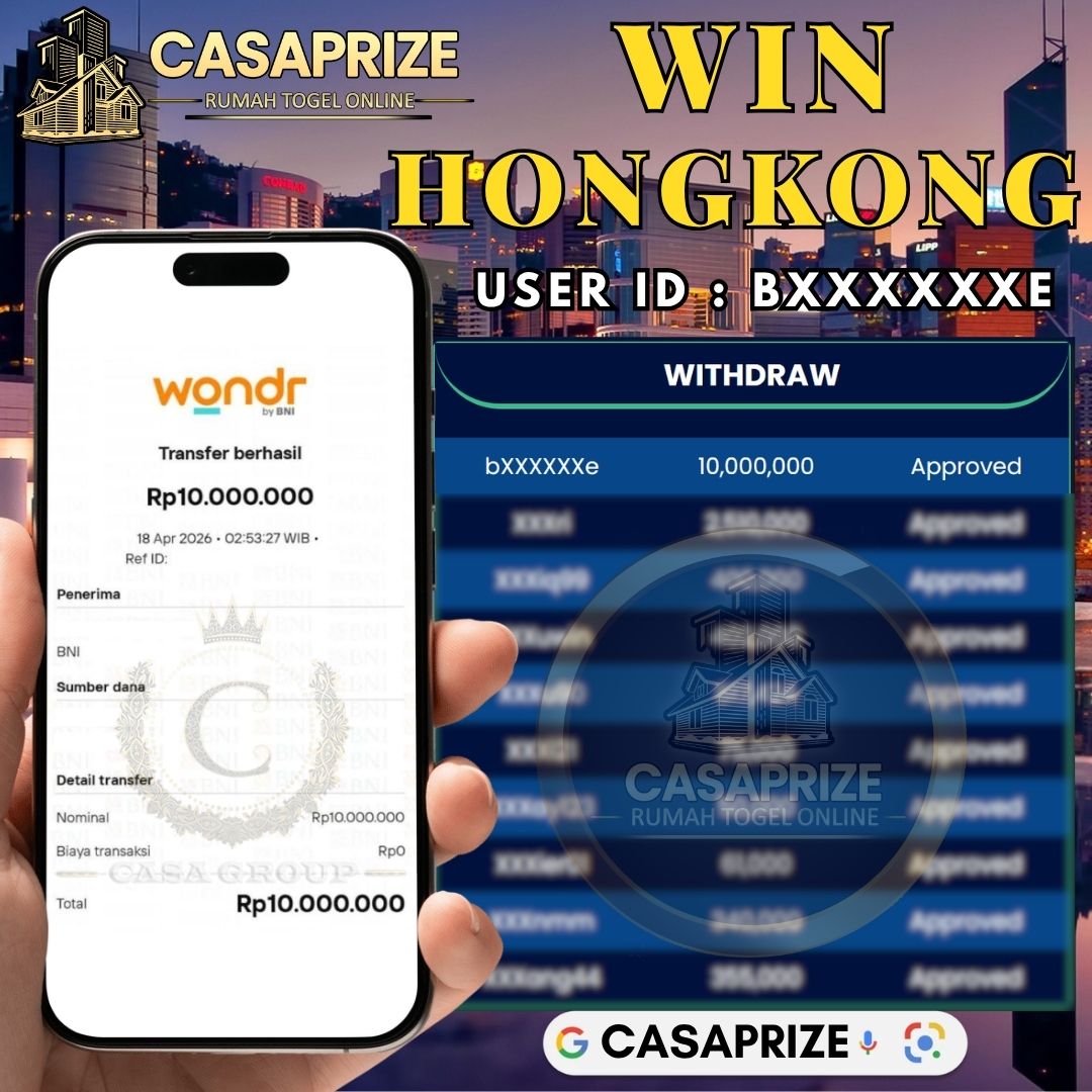 MELEDAK !! SELAMAT MEMBER CASAPRIZE JACKPOT PAUS DI PASARAN HONGKONG 