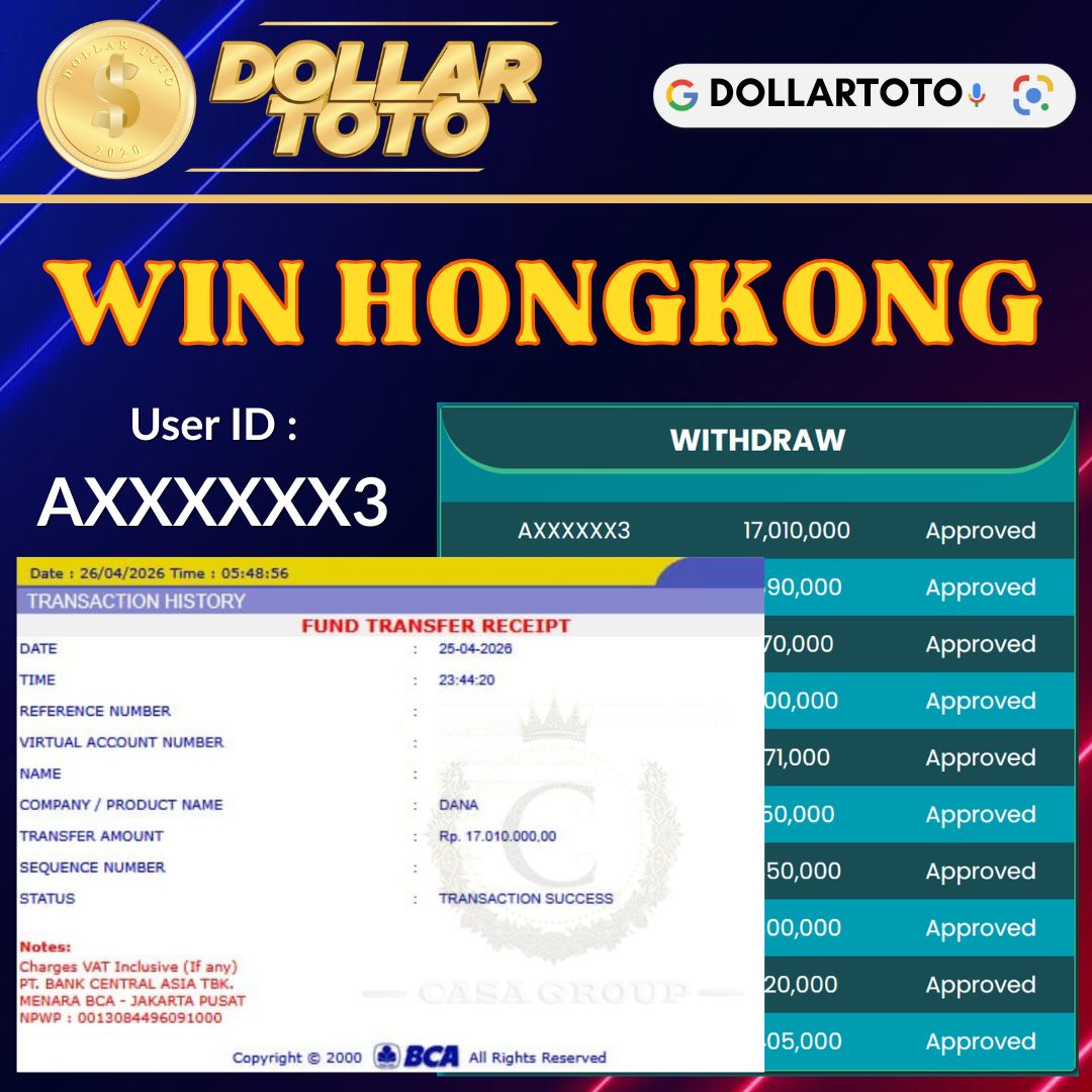 MELEDAK !! SELAMAT MEMBER DOLLARTOTO JACKPOT PAUS DI PASARAN HONGKONG 