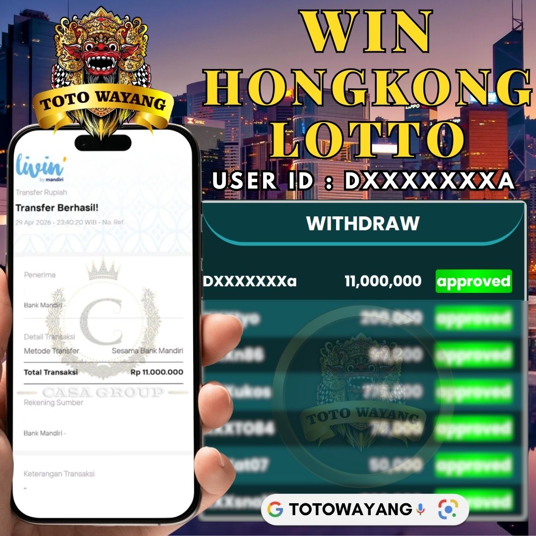MELEDAK !! SELAMAT MEMBER TOTOWAYANG JACKPOT PAUS DI PASARAN HONGKONG LOTTO 