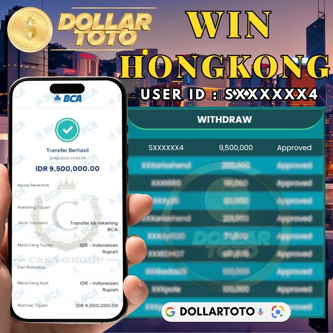 MELEDAK !! SELAMAT MEMBER DOLLARTOTO JACKPOT PAUS DI PASARAN HONGKONG