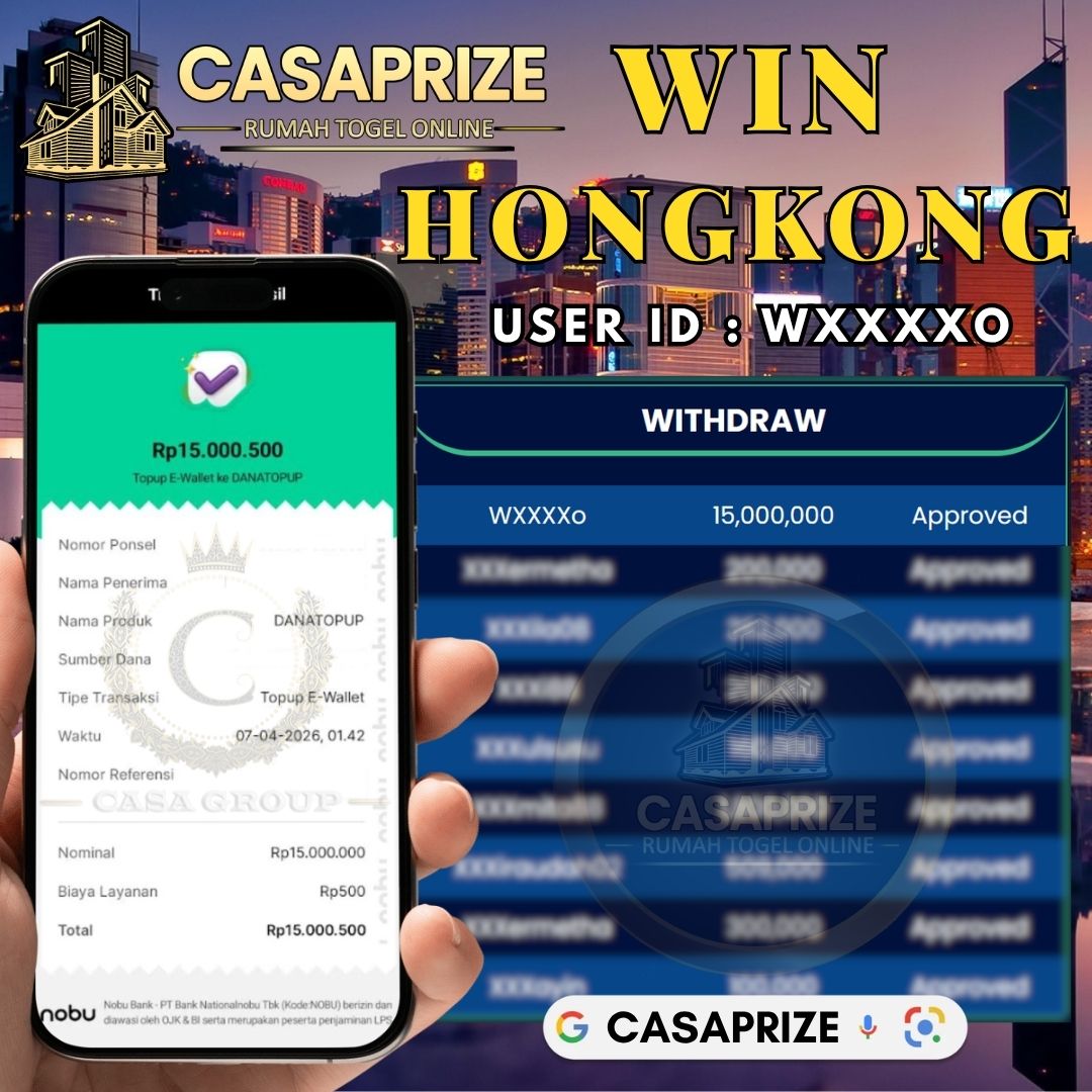 MELEDAK !! SELAMAT MEMBER CASAPRIZE JACKPOT PAUS DI PASARAN HONGKONG
